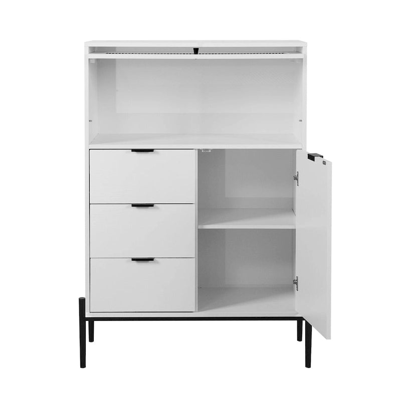 Farmhouse Coffee Bar Cabinet with Wine Rack
