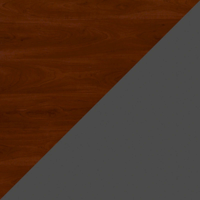 Mahogany / Cherry / Mocha 5-Shelf Bookcase with 2 Doors and Adjustable Shelves, Single