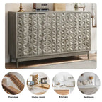 Modern Style Buffet Cabinet,Sideboard Buffet Cabinet With Storage,Storage Cabinet with 4 Diamond-shaped relief Doors