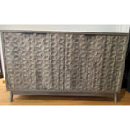 Modern Style Buffet Cabinet,Sideboard Buffet Cabinet With Storage,Storage Cabinet with 4 Diamond-shaped relief Doors