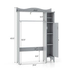 Grey Over-Toilet Storage Cabinet with Toilet Paper Holder, Single, Freestanding