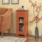 Black / Brown Bathroom Floor Cabinet with Glass Door & Drawer, Single, Freestanding