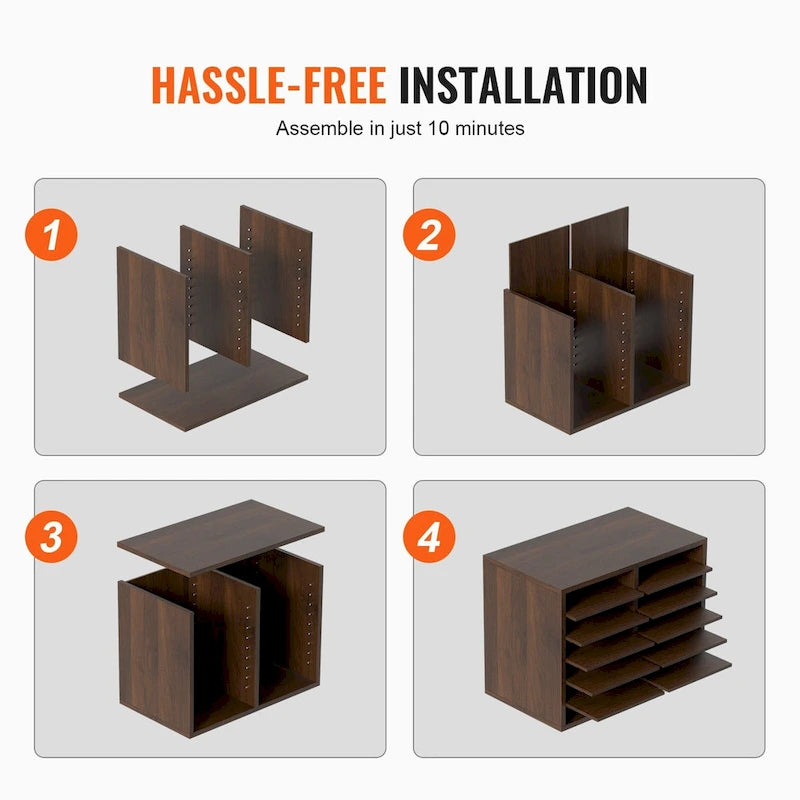 12 Compartments Office Literature Organizers with Adjustable and Removable Shelves Perfect Addition to Any Space