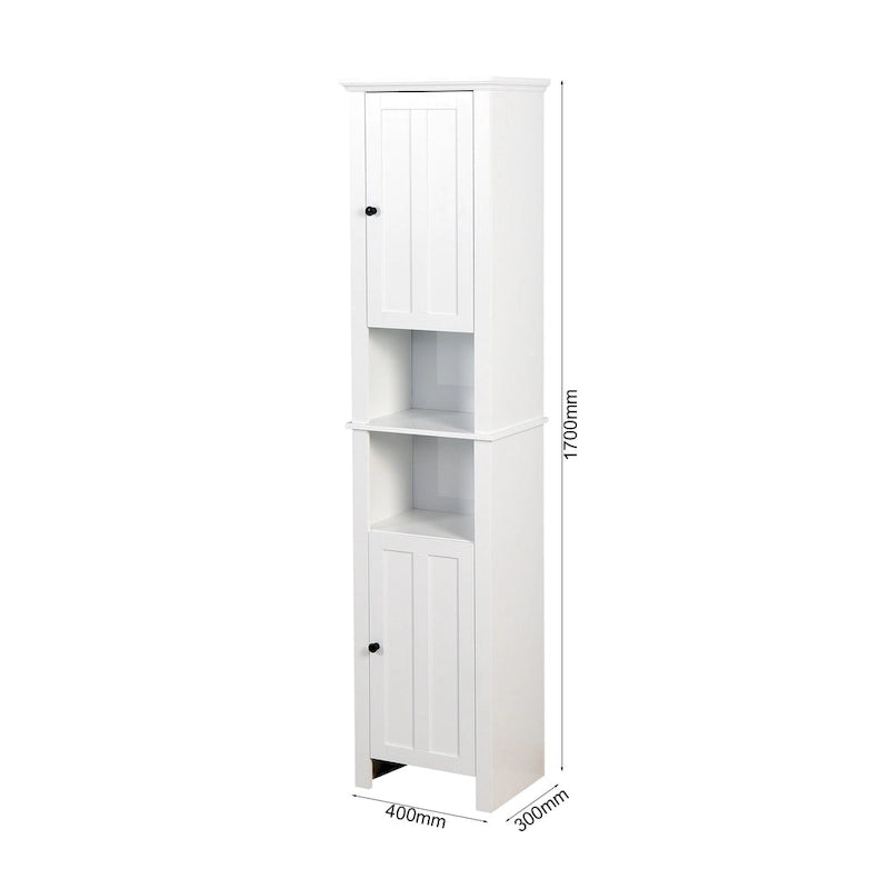 White Slim 2-Door Freestanding Storage Cabinet, 67"H