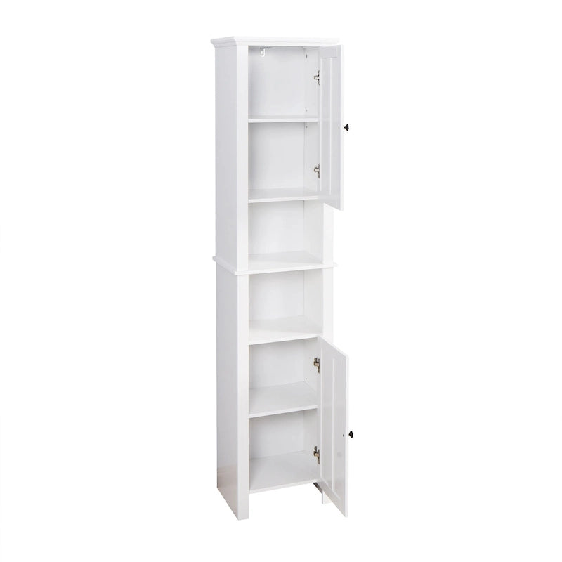 White Slim 2-Door Freestanding Storage Cabinet, 67"H