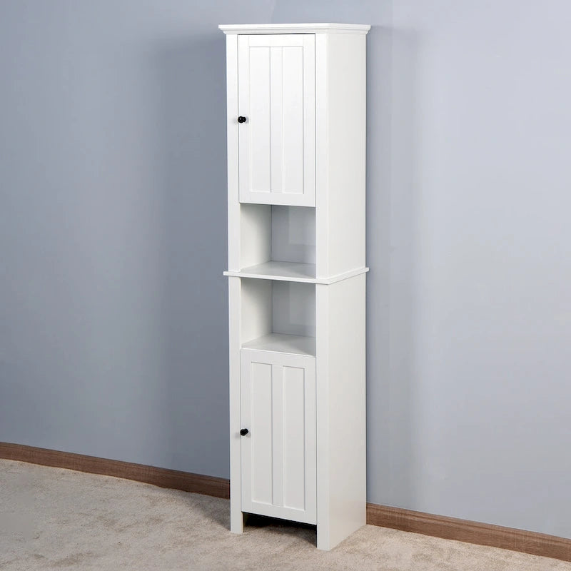 White Slim 2-Door Freestanding Storage Cabinet, 67"H