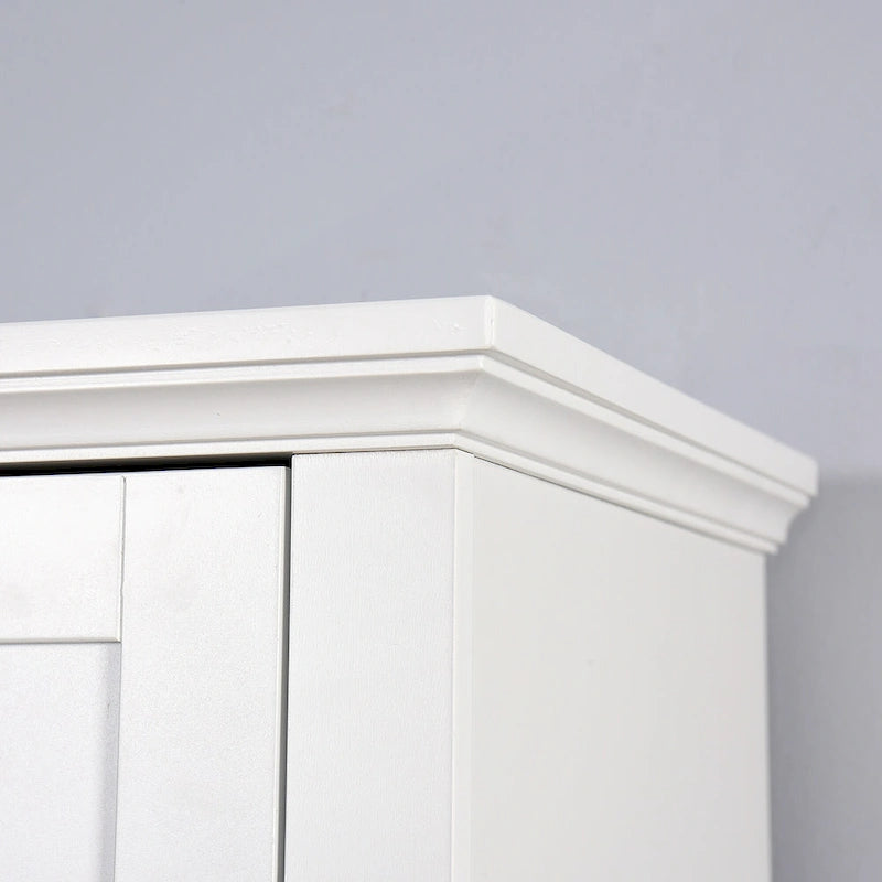 White Slim 2-Door Freestanding Storage Cabinet, 67"H