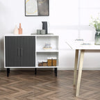Grey/White 2-Door Buffet Cabinet with Adjustable Shelf, 41.25"W
