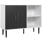Grey/White 2-Door Buffet Cabinet with Adjustable Shelf, 41.25"W