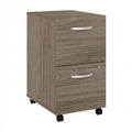 Hickory / Walnut / Gray / White 2-Drawer Mobile File Cabinet with Lock, Letter Size, Single
