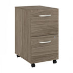 Hickory / Walnut / Gray / White 2-Drawer Mobile File Cabinet with Lock, Letter Size, Single