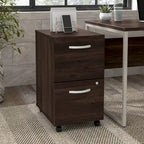 Hickory / Walnut / Gray / White 2-Drawer Mobile File Cabinet with Lock, Letter Size, Single
