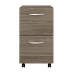Hickory / Walnut / Gray / White 2-Drawer Mobile File Cabinet with Lock, Letter Size, Single