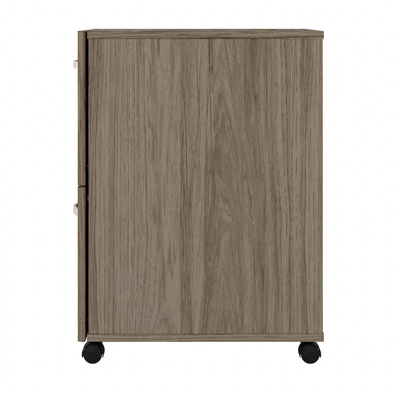 Hickory / Walnut / Gray / White 2-Drawer Mobile File Cabinet with Lock, Letter Size, Single