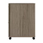 Hickory / Walnut / Gray / White 2-Drawer Mobile File Cabinet with Lock, Letter Size, Single