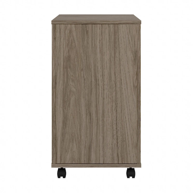 Hickory / Walnut / Gray / White 2-Drawer Mobile File Cabinet with Lock, Letter Size, Single