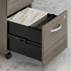 Hickory / Walnut / Gray / White 2-Drawer Mobile File Cabinet with Lock, Letter Size, Single