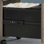 Hickory / Walnut / Gray / White 2-Drawer Mobile File Cabinet with Lock, Letter Size, Single