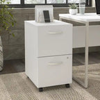 Hickory / Walnut / Gray / White 2-Drawer Mobile File Cabinet with Lock, Letter Size, Single