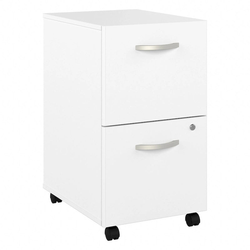 Hickory / Walnut / Gray / White 2-Drawer Mobile File Cabinet with Lock, Letter Size, Single
