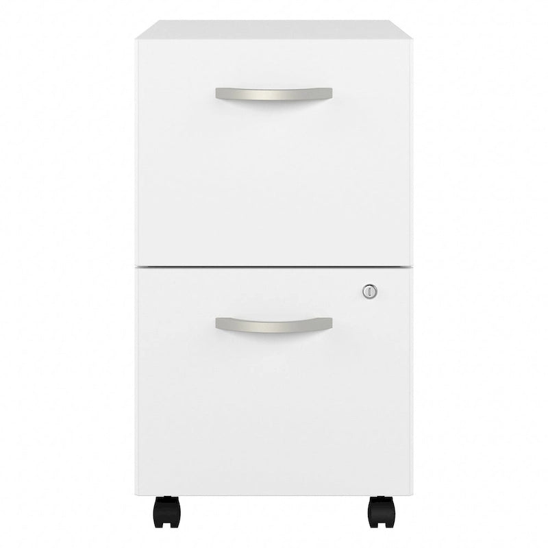 Hickory / Walnut / Gray / White 2-Drawer Mobile File Cabinet with Lock, Letter Size, Single