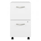 Hickory / Walnut / Gray / White 2-Drawer Mobile File Cabinet with Lock, Letter Size, Single