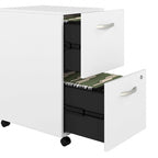 Hickory / Walnut / Gray / White 2-Drawer Mobile File Cabinet with Lock, Letter Size, Single
