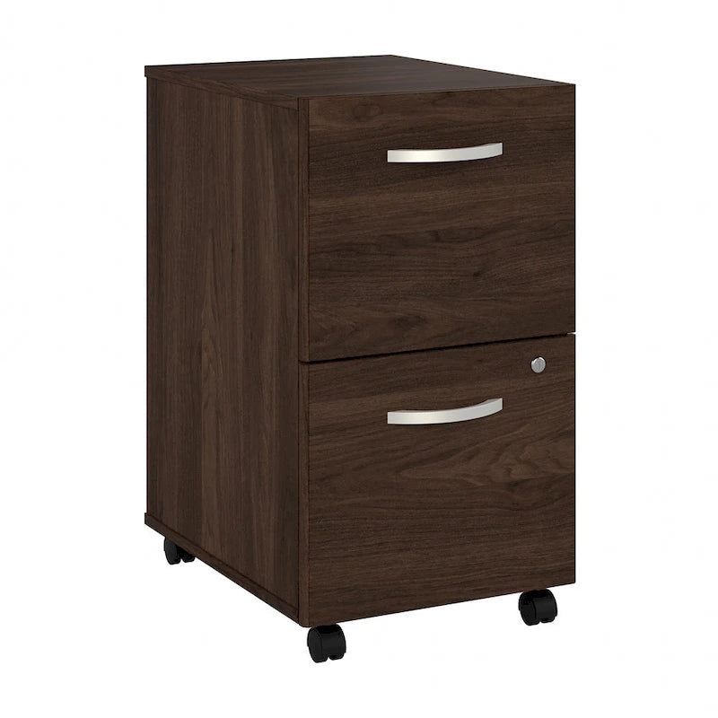 Hickory / Walnut / Gray / White 2-Drawer Mobile File Cabinet with Lock, Letter Size, Single