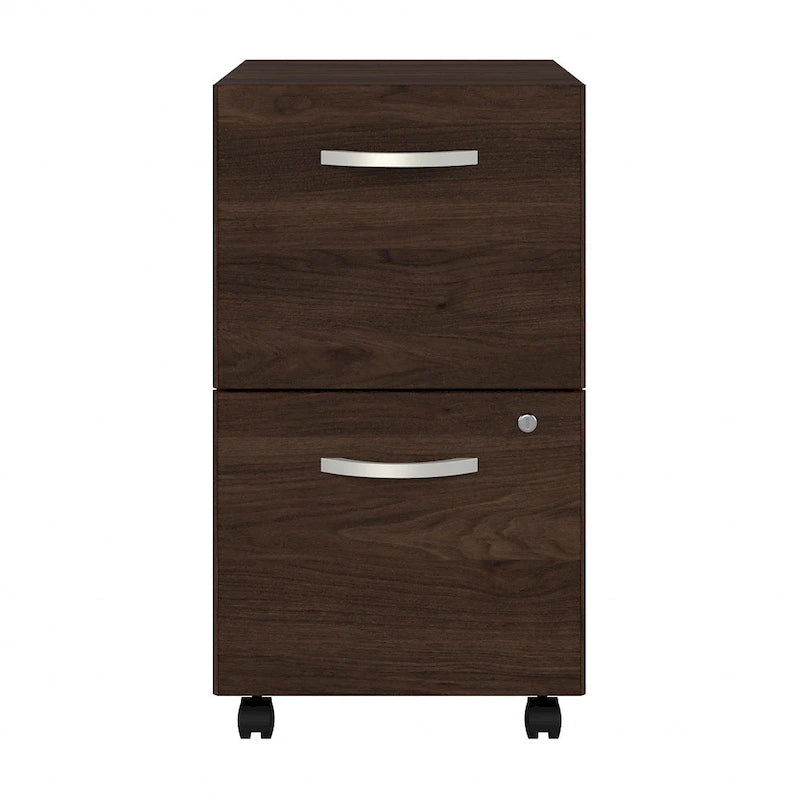 Hickory / Walnut / Gray / White 2-Drawer Mobile File Cabinet with Lock, Letter Size, Single