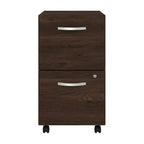 Hickory / Walnut / Gray / White 2-Drawer Mobile File Cabinet with Lock, Letter Size, Single