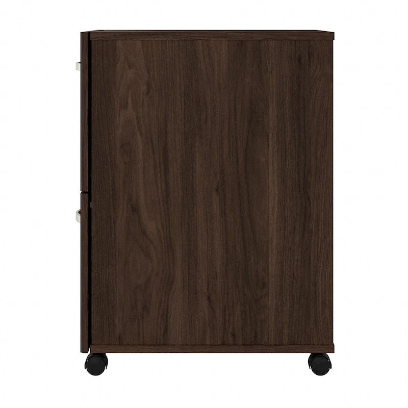 Hickory / Walnut / Gray / White 2-Drawer Mobile File Cabinet with Lock, Letter Size, Single