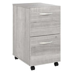 Hickory / Walnut / Gray / White 2-Drawer Mobile File Cabinet with Lock, Letter Size, Single