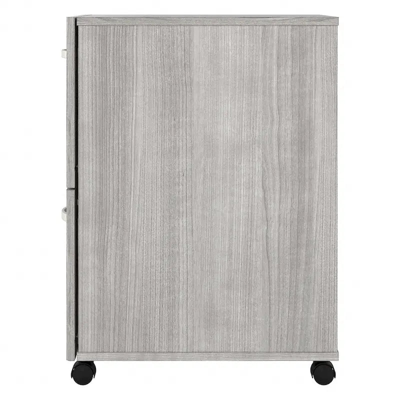 Hickory / Walnut / Gray / White 2-Drawer Mobile File Cabinet with Lock, Letter Size, Single