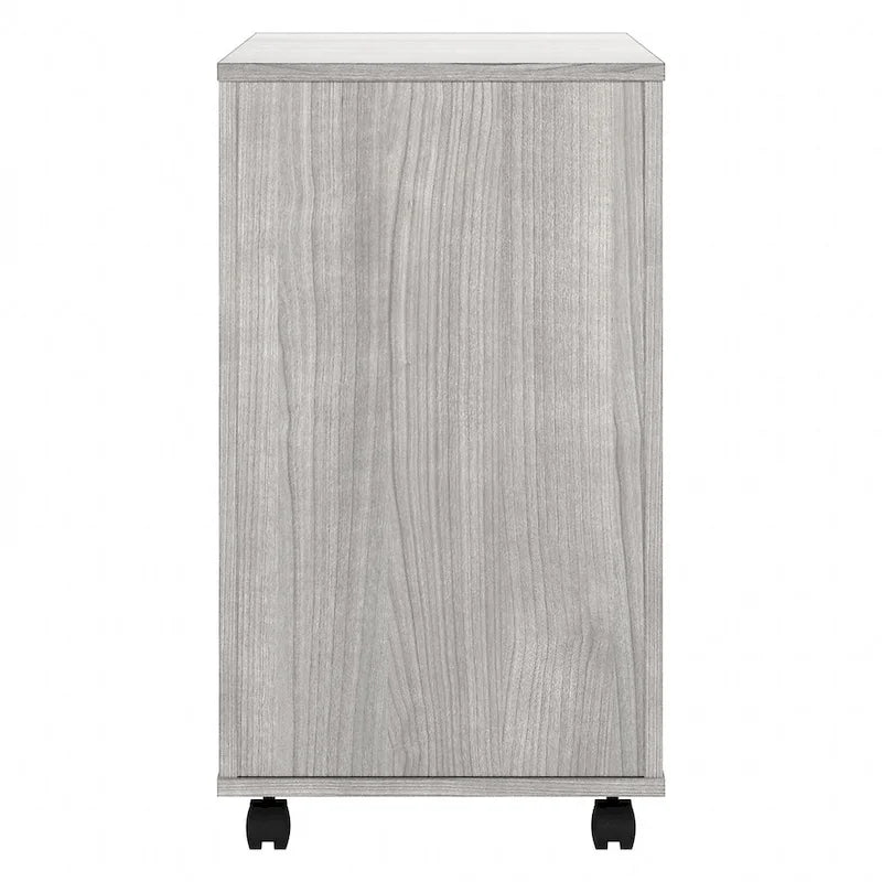 Hickory / Walnut / Gray / White 2-Drawer Mobile File Cabinet with Lock, Letter Size, Single