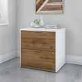 Brown / Grey 2-Drawer Lateral File Cabinet with Lock, Letter/Legal/A4, Single, Assembled
