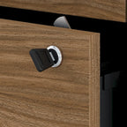 Brown / Grey 2-Drawer Lateral File Cabinet with Lock, Letter/Legal/A4, Single, Assembled