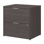 Brown / Grey 2-Drawer Lateral File Cabinet with Lock, Letter/Legal/A4, Single, Assembled
