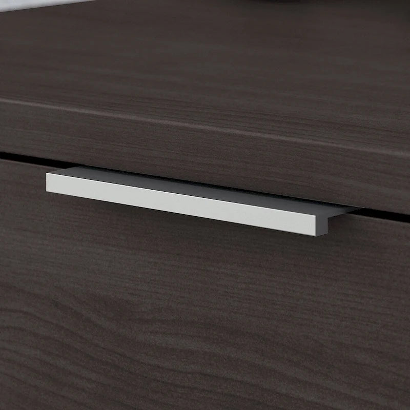 Brown / Grey 2-Drawer Lateral File Cabinet with Lock, Letter/Legal/A4, Single, Assembled