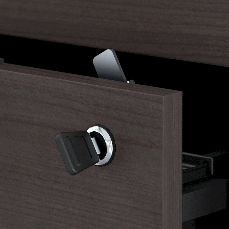 Brown / Grey 2-Drawer Lateral File Cabinet with Lock, Letter/Legal/A4, Single, Assembled