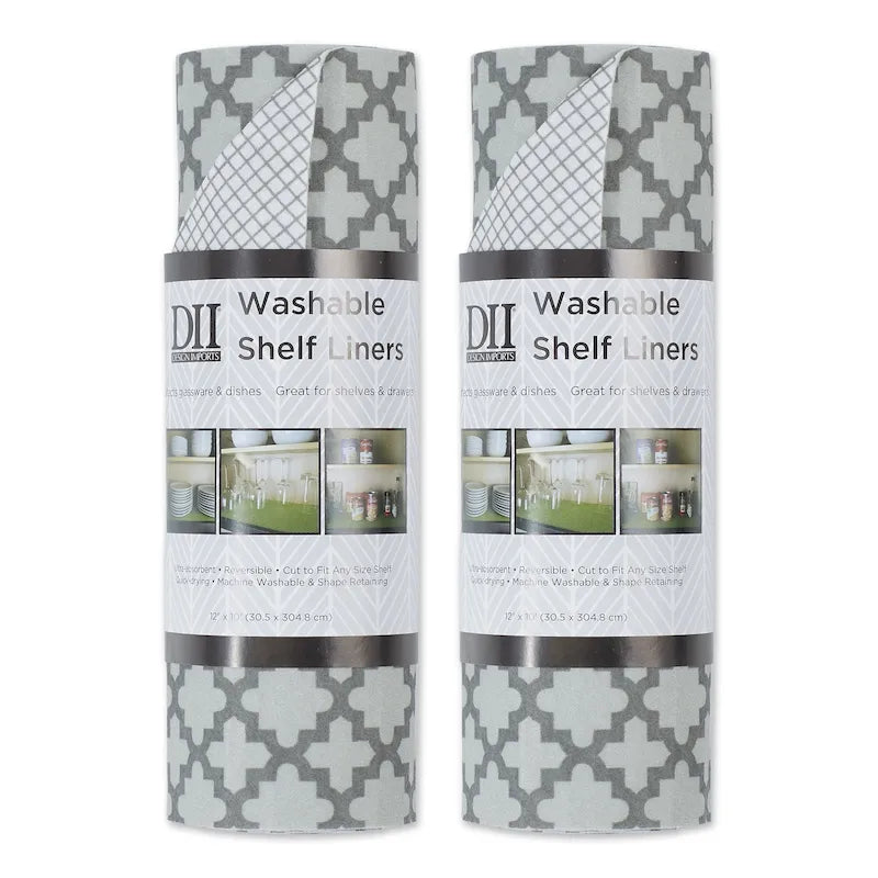 Multi-Pattern Non-Slip Shelf Liner Set of 2, 13 Color Options