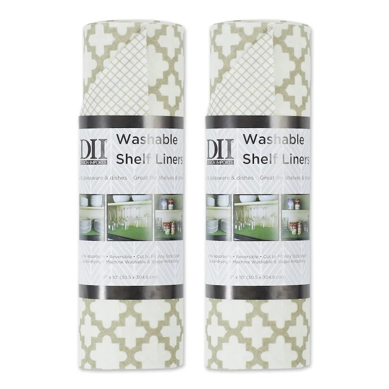 Multi-Pattern Non-Slip Shelf Liner Set of 2, 13 Color Options