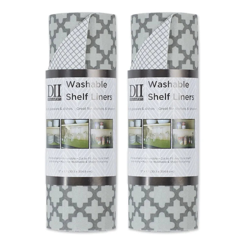 Multi-Pattern Non-Slip Shelf Liner Set of 2, 13 Color Options