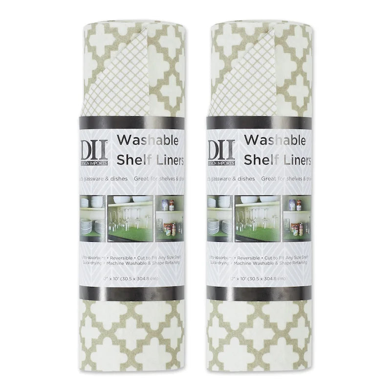 Multi-Pattern Non-Slip Shelf Liner Set of 2, 13 Color Options