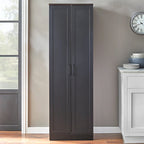 Black/White/Walnut 2-Door Farmhouse Pantry Cabinet, 71"H