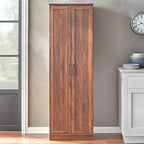Black/White/Walnut 2-Door Farmhouse Pantry Cabinet, 71"H