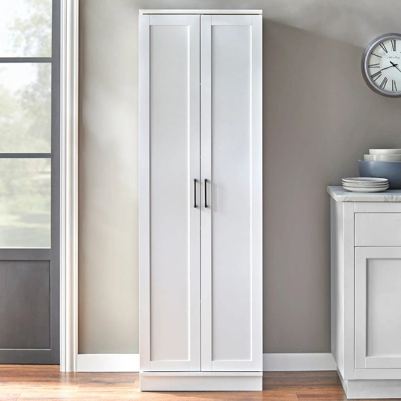 Black/White/Walnut 2-Door Farmhouse Pantry Cabinet, 71"H