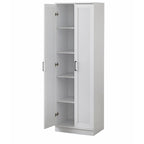 Black/White/Walnut 2-Door Farmhouse Pantry Cabinet, 71"H