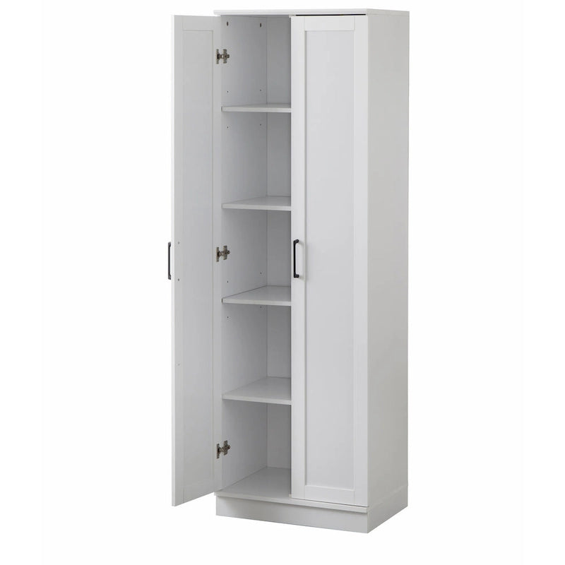 Black/White/Walnut 2-Door Farmhouse Pantry Cabinet, 71"H