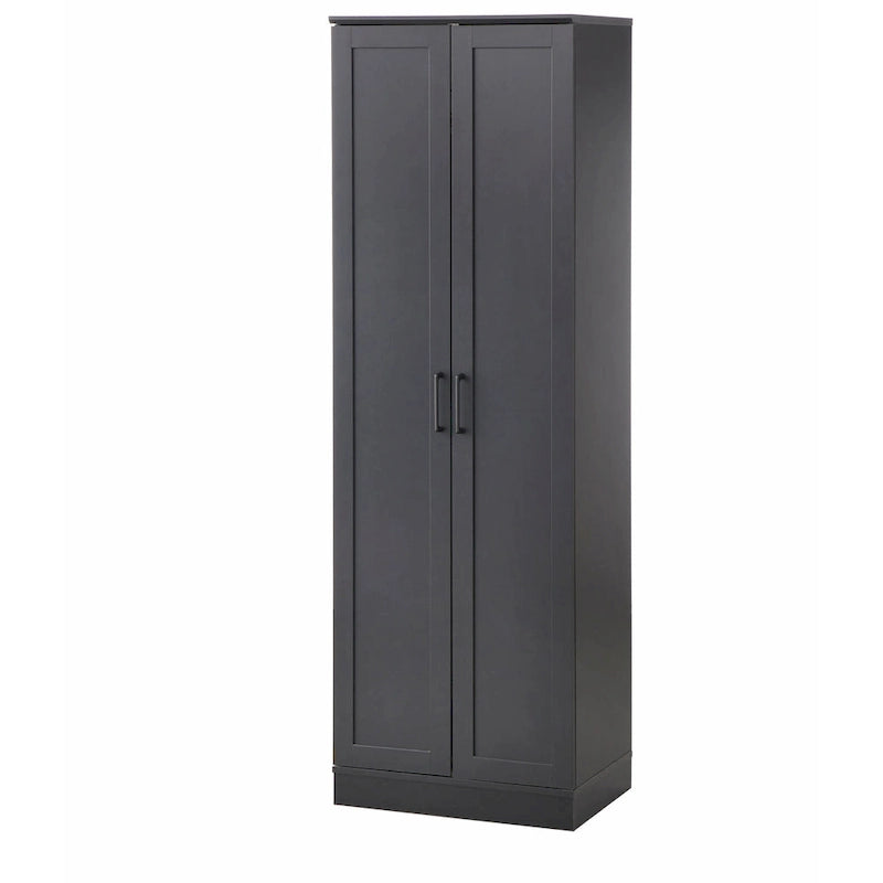 Black/White/Walnut 2-Door Farmhouse Pantry Cabinet, 71"H