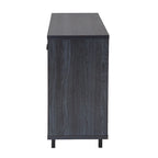 Beige Oak / Dark Grey / Distressed Grey Sideboard Cabinet with 2 Doors, Single, Freestanding